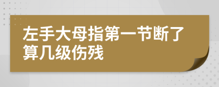 左手大母指第一节断了算几级伤残