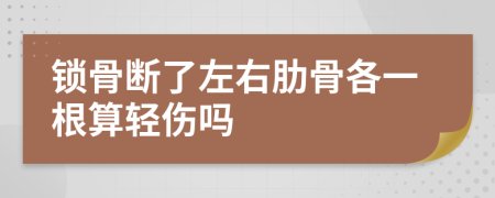 锁骨断了左右肋骨各一根算轻伤吗