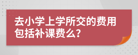 去小学上学所交的费用包括补课费么？