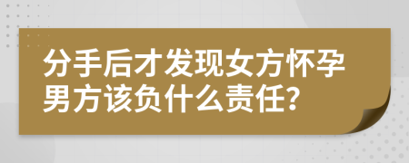 分手后才发现女方怀孕男方该负什么责任？