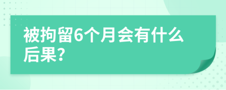 被拘留6个月会有什么后果？