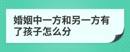 婚姻中一方和另一方有了孩子怎么分