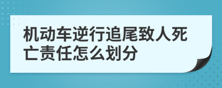 机动车逆行追尾致人死亡责任怎么划分