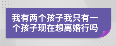 我有两个孩子我只有一个孩子现在想离婚行吗