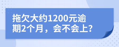 拖欠大约1200元逾期2个月，会不会上？