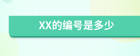 XX的编号是多少