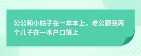 公公和小姑子在一本本上，老公跟我两个儿子在一本户口簿上