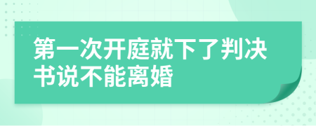 第一次开庭就下了判决书说不能离婚