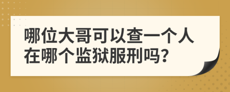 哪位大哥可以查一个人在哪个监狱服刑吗？