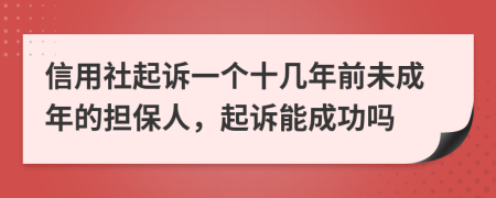 信用社起诉一个十几年前未成年的担保人，起诉能成功吗