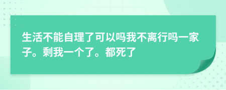 生活不能自理了可以吗我不离行吗一家子。剩我一个了。都死了