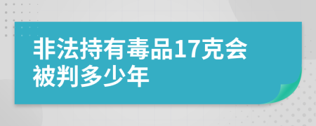 非法持有毒品17克会被判多少年