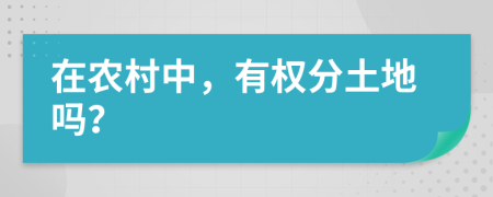 在农村中，有权分土地吗？