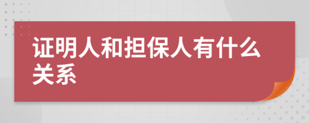 证明人和担保人有什么关系