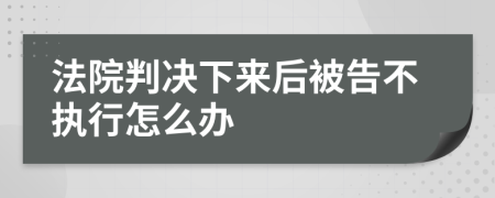 法院判决下来后被告不执行怎么办