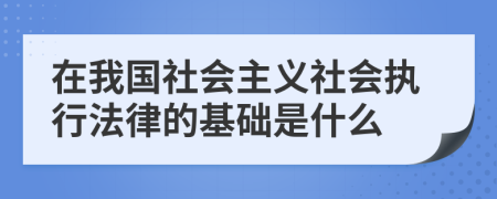 在我国社会主义社会执行法律的基础是什么