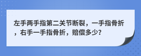 左手两手指第二关节断裂，一手指骨折，右手一手指骨折，赔偿多少？