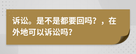 诉讼。是不是都要回吗？，在外地可以诉讼吗？