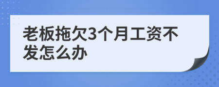 老板拖欠3个月工资不发怎么办