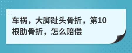 车祸，大脚趾头骨折，第10根肋骨折，怎么赔偿