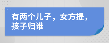 有两个儿子，女方提，孩子归谁