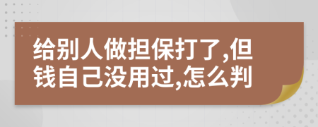 给别人做担保打了,但钱自己没用过,怎么判