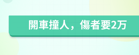 開車撞人，傷者要2万