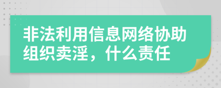 非法利用信息网络协助组织卖淫，什么责任