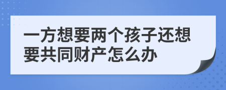 一方想要两个孩子还想要共同财产怎么办
