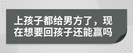 上孩子都给男方了，现在想要回孩子还能赢吗
