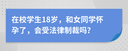 在校学生18岁，和女同学怀孕了，会受法律制裁吗？