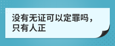 没有无证可以定罪吗，只有人正