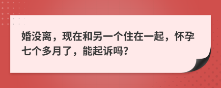 婚没离，现在和另一个住在一起，怀孕七个多月了，能起诉吗？