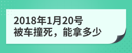 2018年1月20号被车撞死，能拿多少