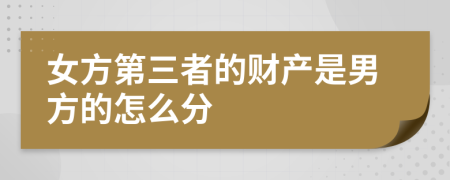 女方第三者的财产是男方的怎么分