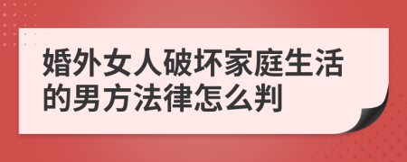 婚外女人破坏家庭生活的男方法律怎么判