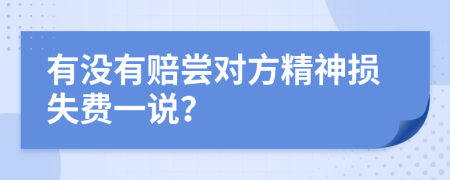 有没有赔尝对方精神损失费一说？