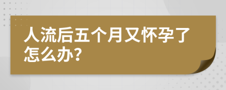 人流后五个月又怀孕了怎么办？