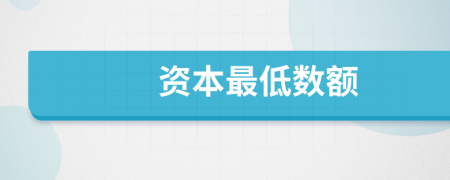 资本最低数额