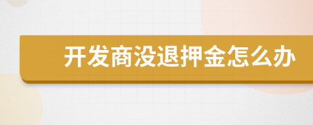 开发商没退押金怎么办