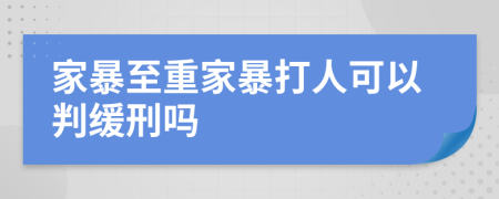 家暴至重家暴打人可以判缓刑吗