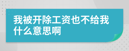 我被开除工资也不给我什么意思啊