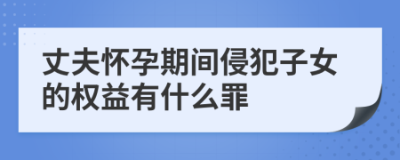 丈夫怀孕期间侵犯子女的权益有什么罪