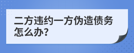 二方违约一方伪造债务怎么办？