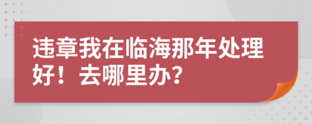 违章我在临海那年处理好！去哪里办？