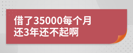 借了35000每个月还3年还不起啊