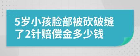 5岁小孩脸部被砍破缝了2针赔偿金多少钱