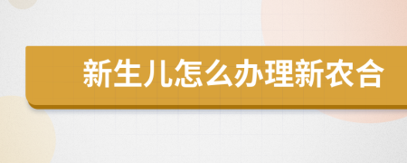 新生儿怎么办理新农合