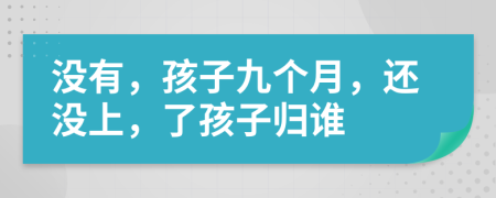 没有，孩子九个月，还没上，了孩子归谁