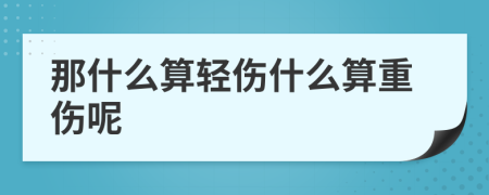 那什么算轻伤什么算重伤呢